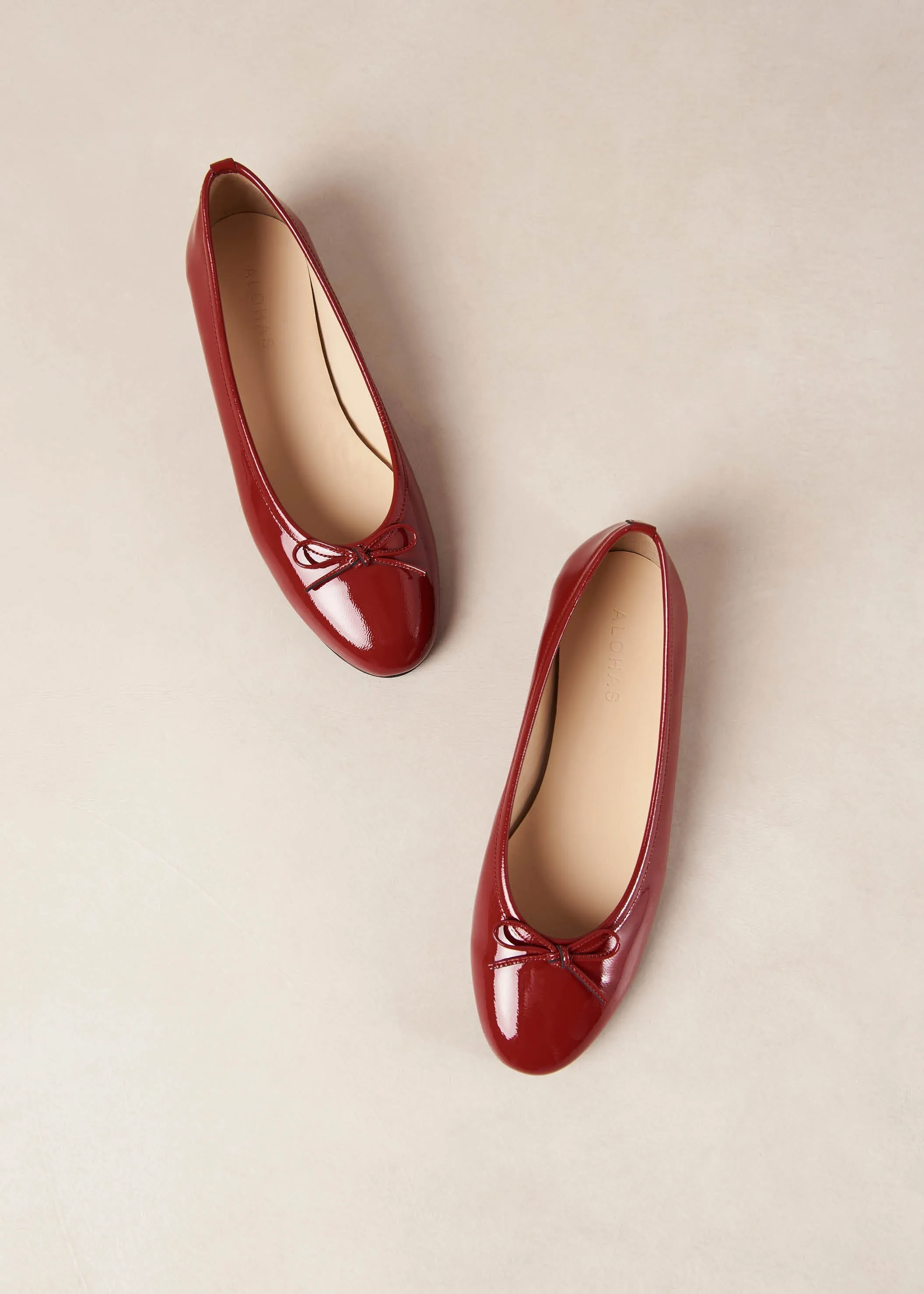 Oriana Onix Red Leather Ballet Flats