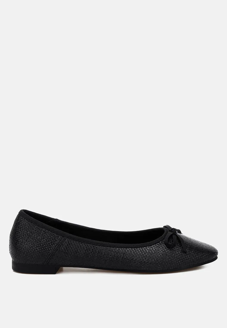 Paper Rings Raffia Ballet Flats