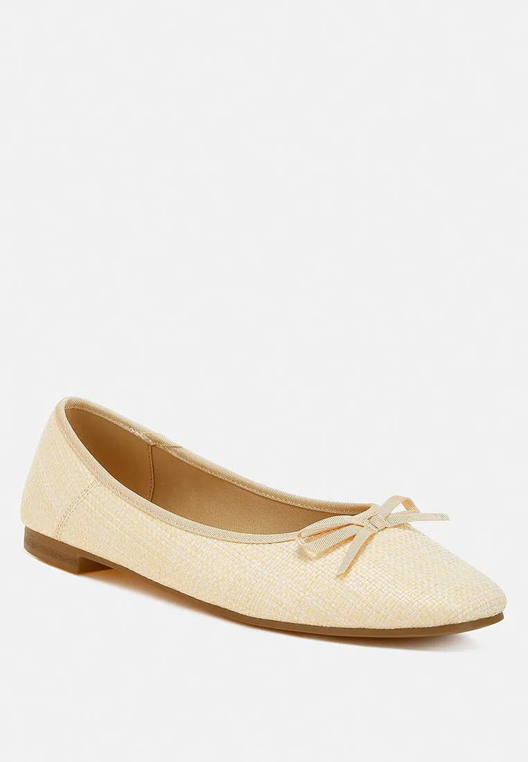 Paper Rings Raffia Ballet Flats