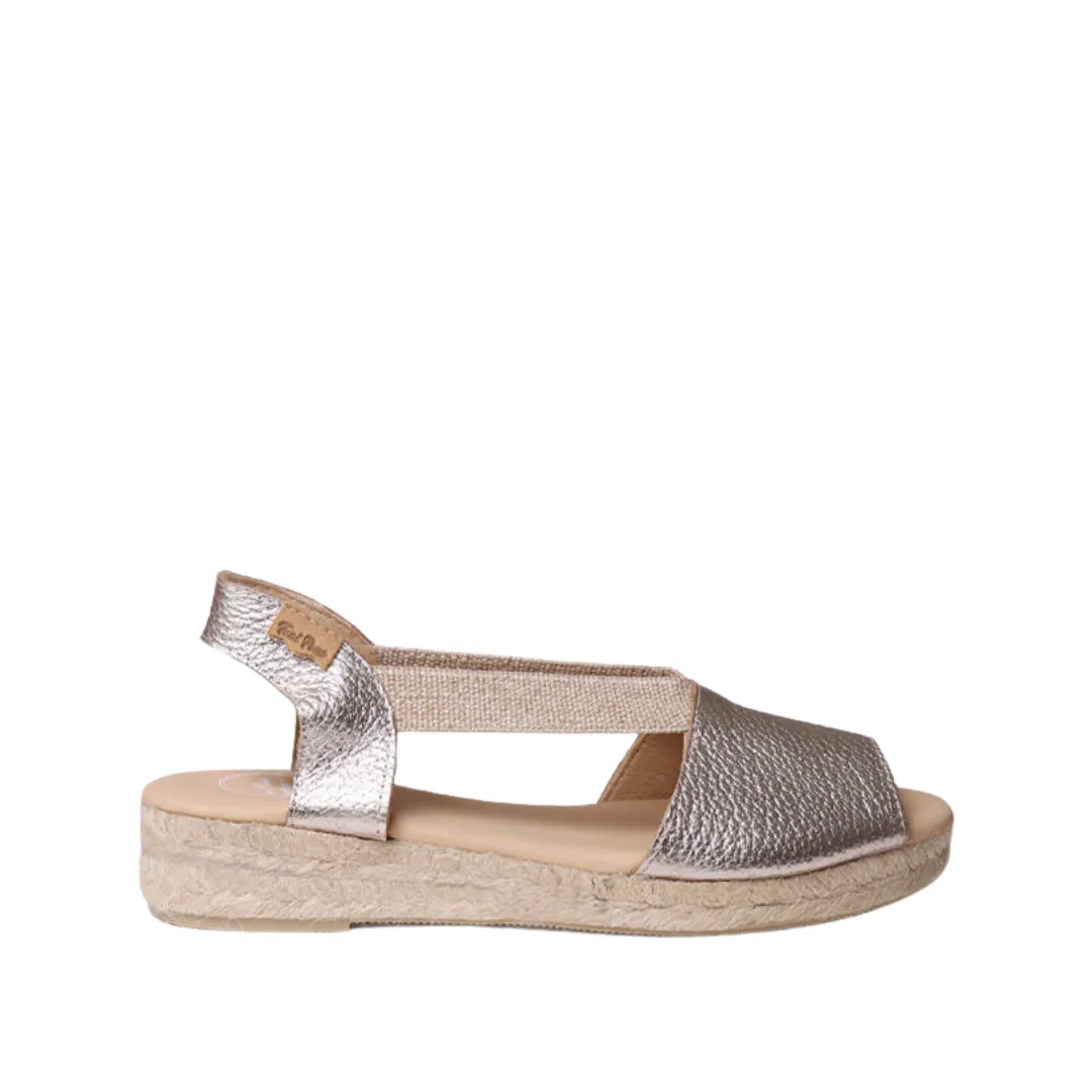 Plain Leather Wedge Espadrille for Women - Nuvol