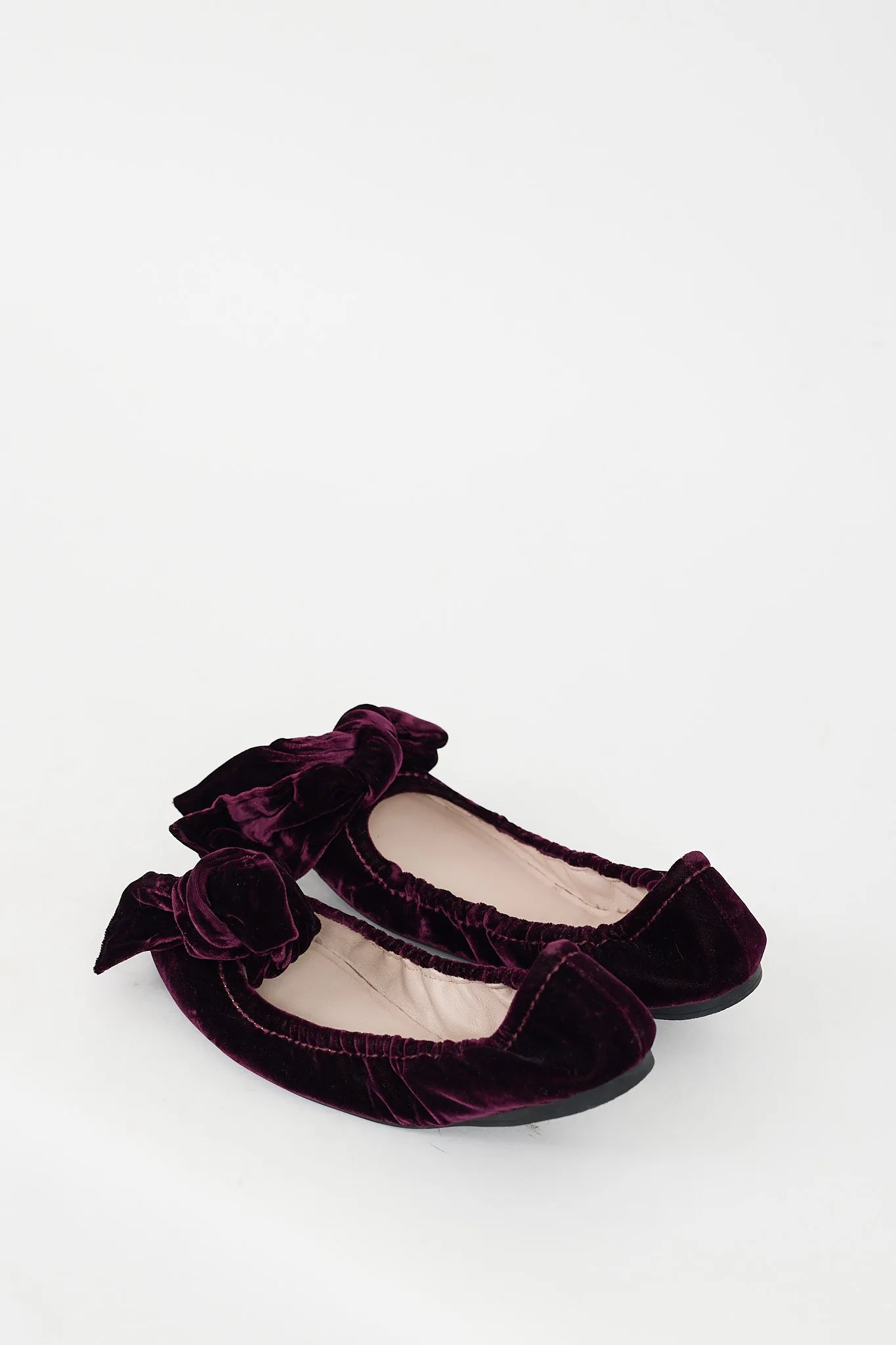 Purple Velvet Elasticized Ballet Flat