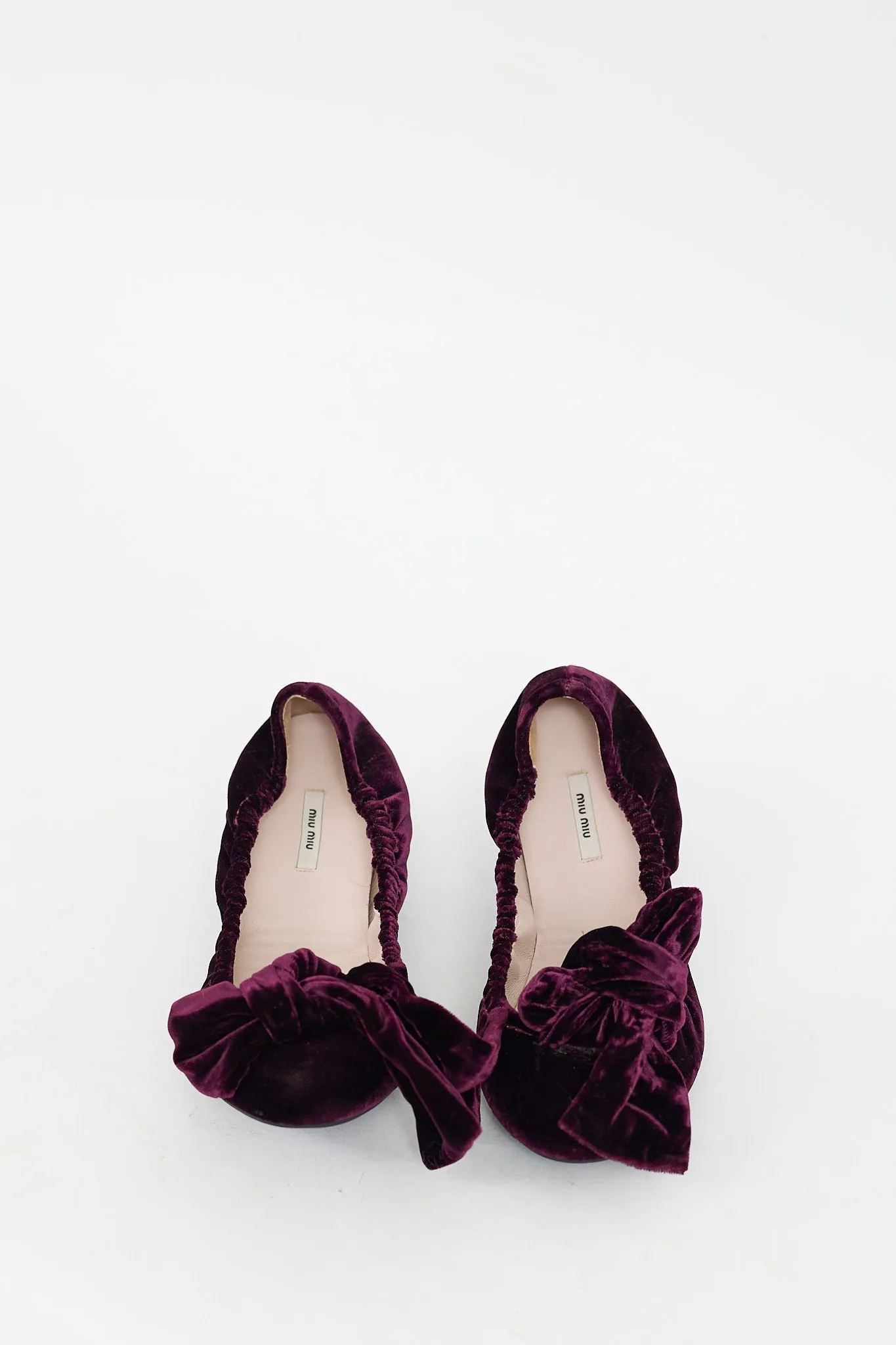 Purple Velvet Elasticized Ballet Flat