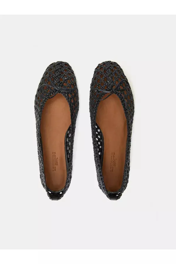 Regency Slippers Woven Leather - Black