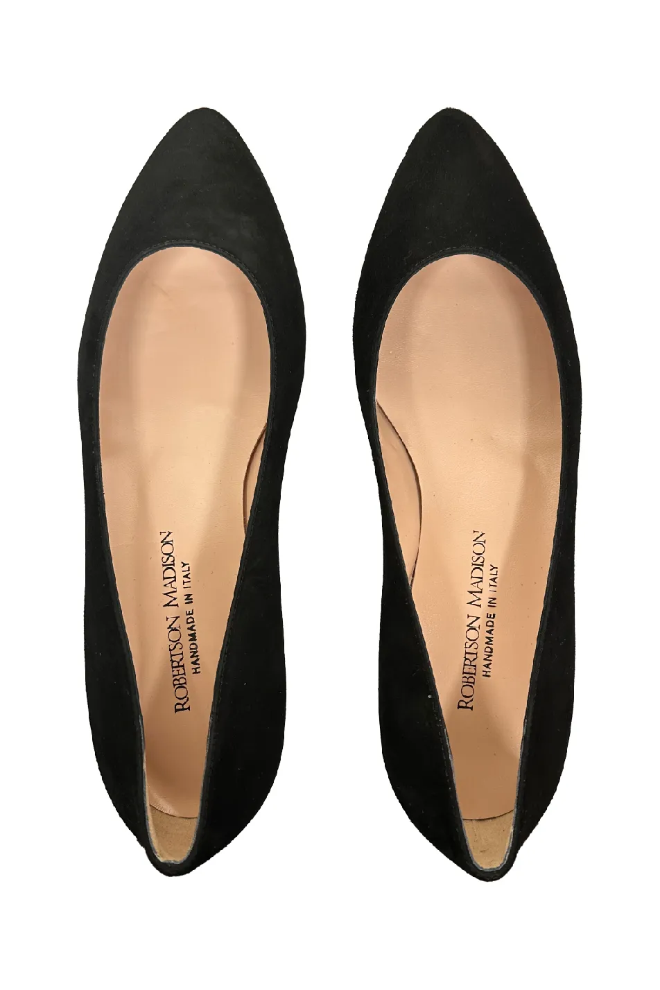 Robertson Madison Andrea 2 Pointy Flat Shoe 29608 | Nero Camoscio Suede