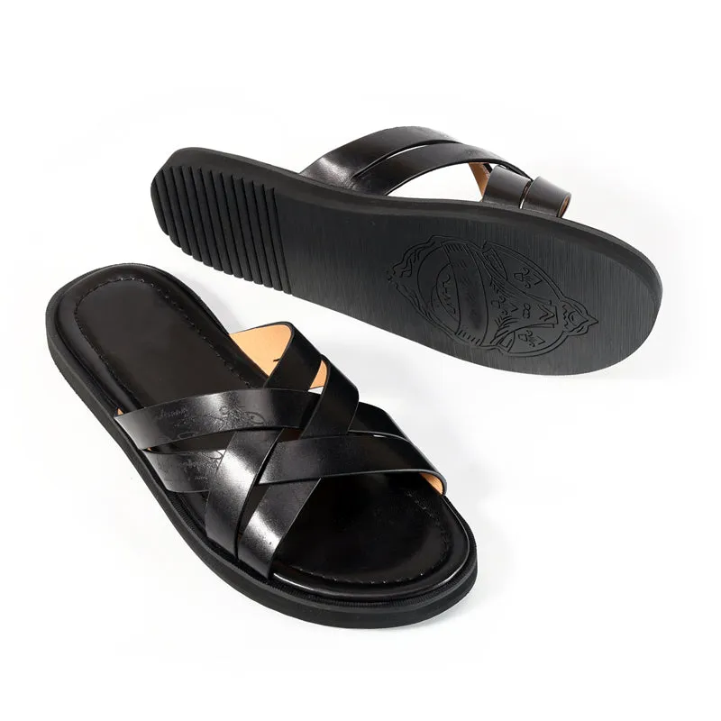 RomanLux Genuine Leather Flats Slippers