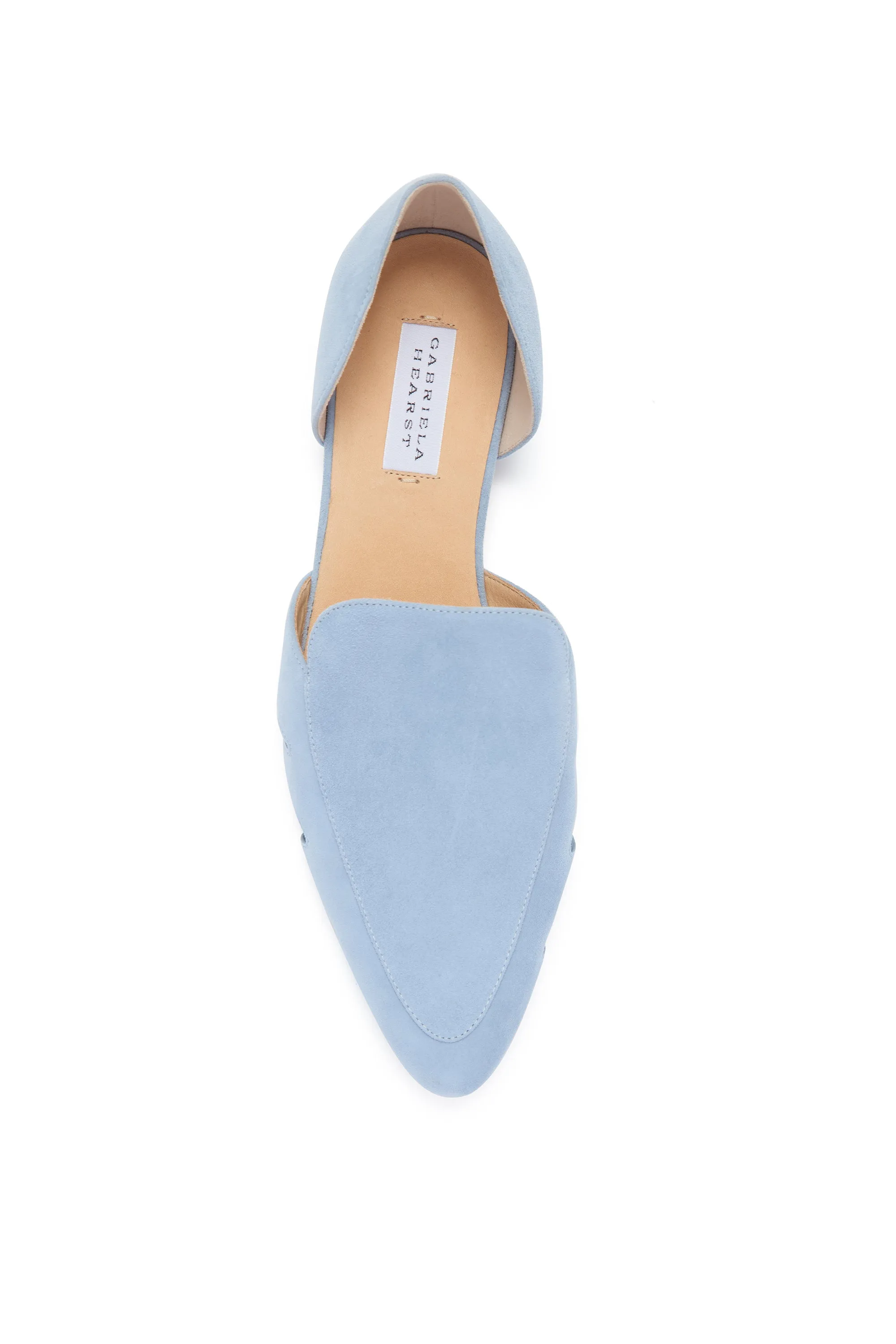 Rory Flat Shoe in Stone Blue Suede