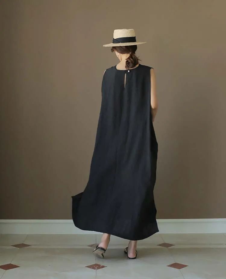 Sammie - Long elegant linen cotton dress