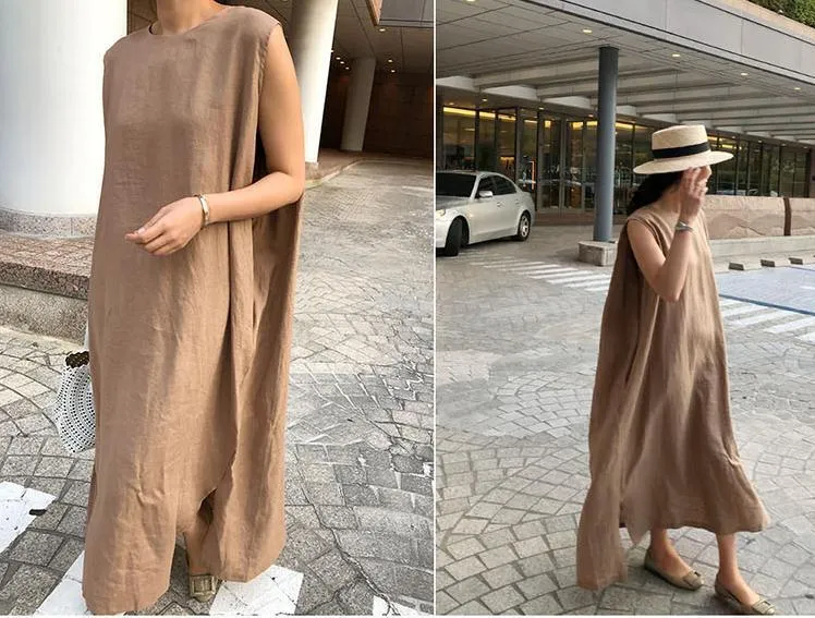 Sammie - Long elegant linen cotton dress