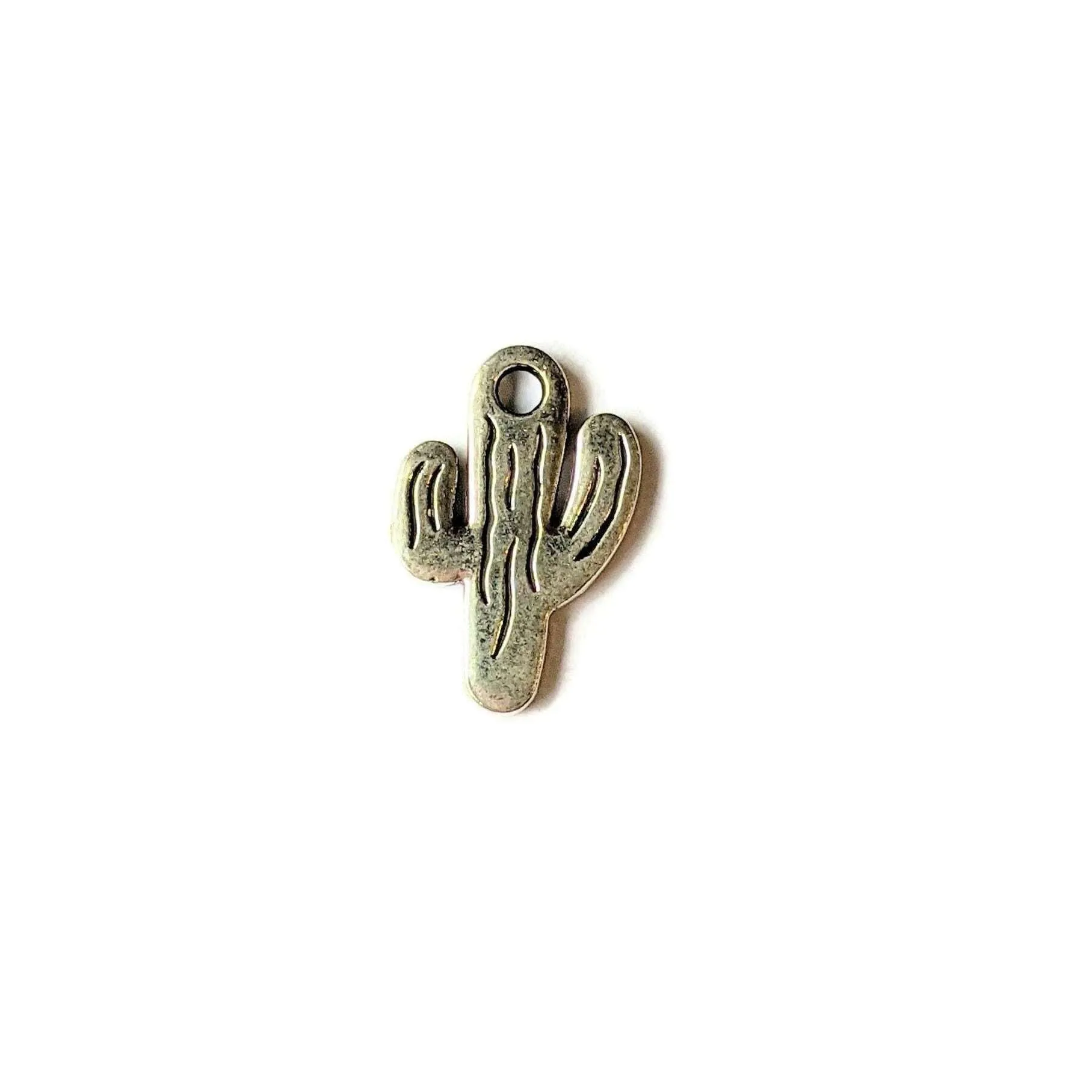 Silver Cactus Charm