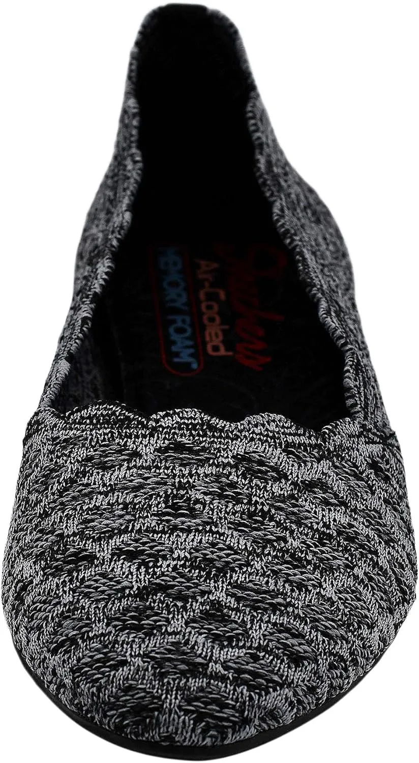 Skechers Women's Cleo Honeycomb Black Charcoal Flats 9.5 Pair of Shoes