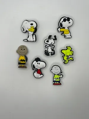 Snoopy Peanuts Cartoon Croc Charms Shoe Charms Decorations 7pcs Set