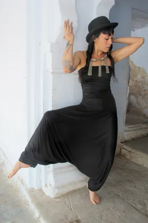 Strapless Black Harem Jumpsuit