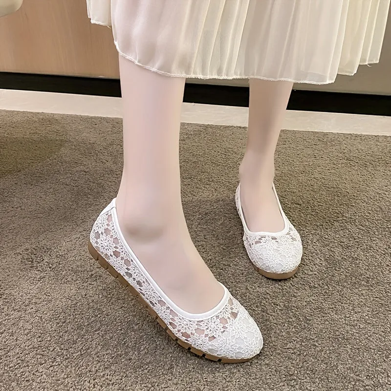 Stylish Womens Ballet Flats - Breathable, Elegant, and Comfortable Slip-On Shoes with Fabric Upper and Rubber Sole for Everyday Wear