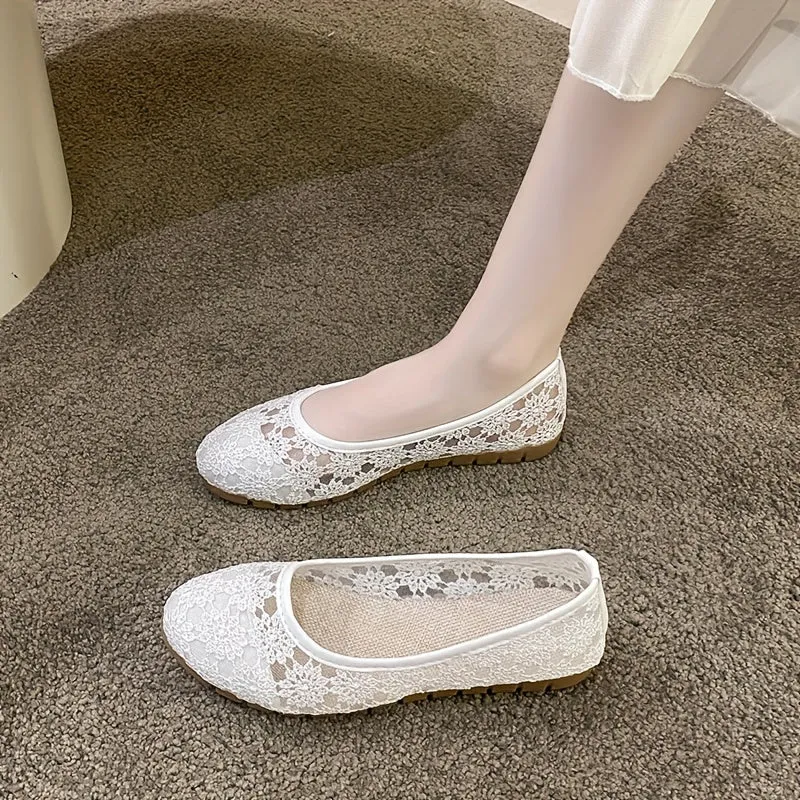 Stylish Womens Ballet Flats - Breathable, Elegant, and Comfortable Slip-On Shoes with Fabric Upper and Rubber Sole for Everyday Wear