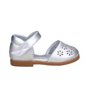 Sutton Toddler Ballet Flats for Girls - Silver