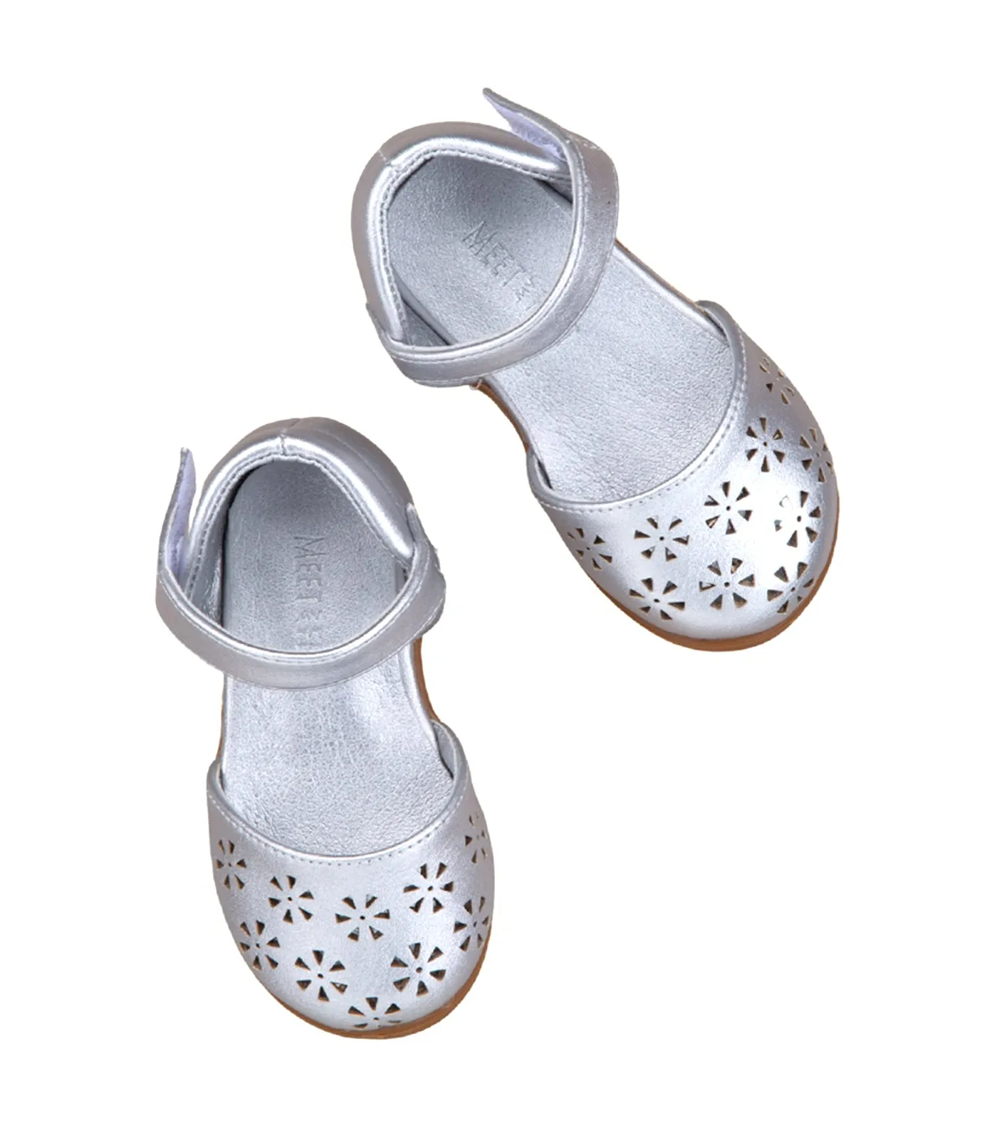 Sutton Toddler Ballet Flats for Girls - Silver