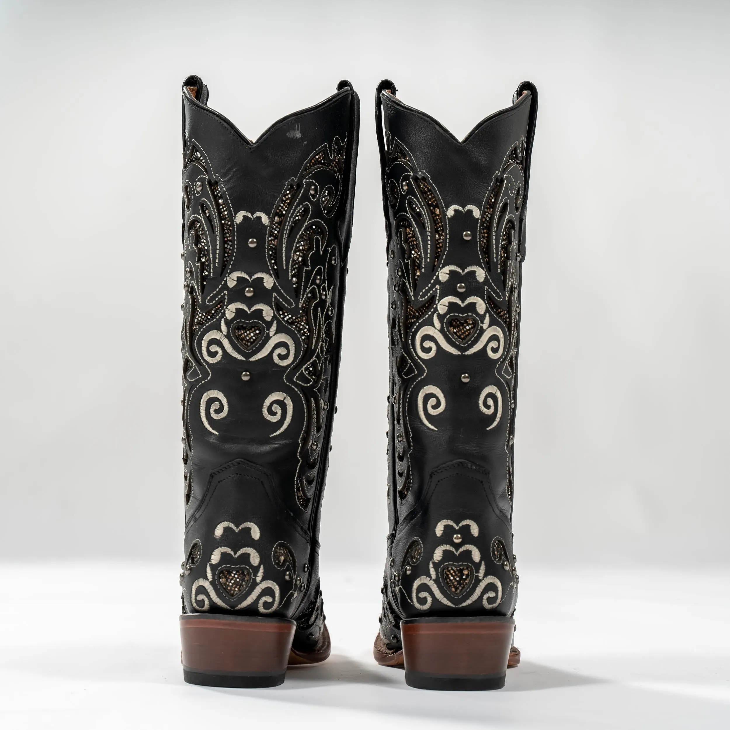 Tanner Mark Boot Venice Black - Midnight Black with Silver Shimmer Inlay