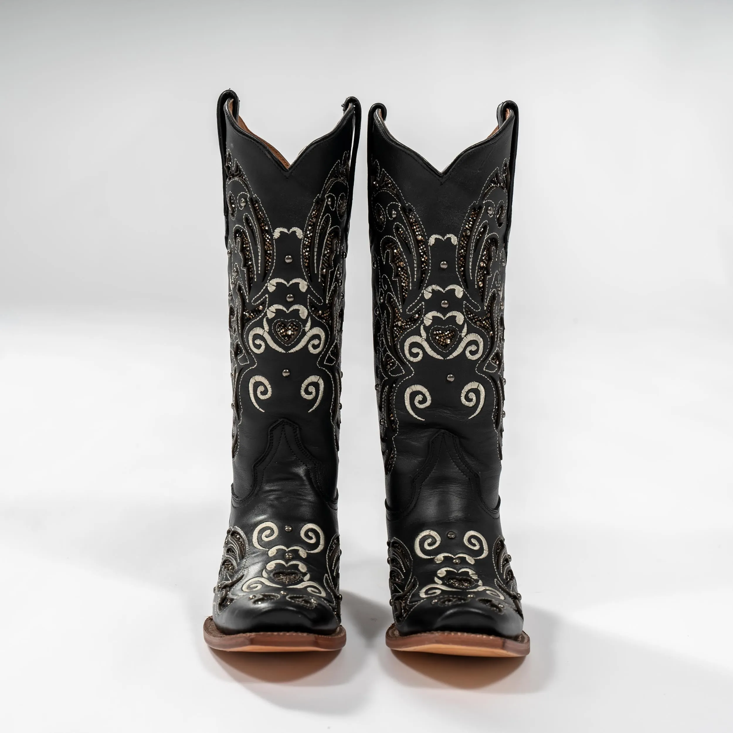 Tanner Mark Boot Venice Black - Midnight Black with Silver Shimmer Inlay