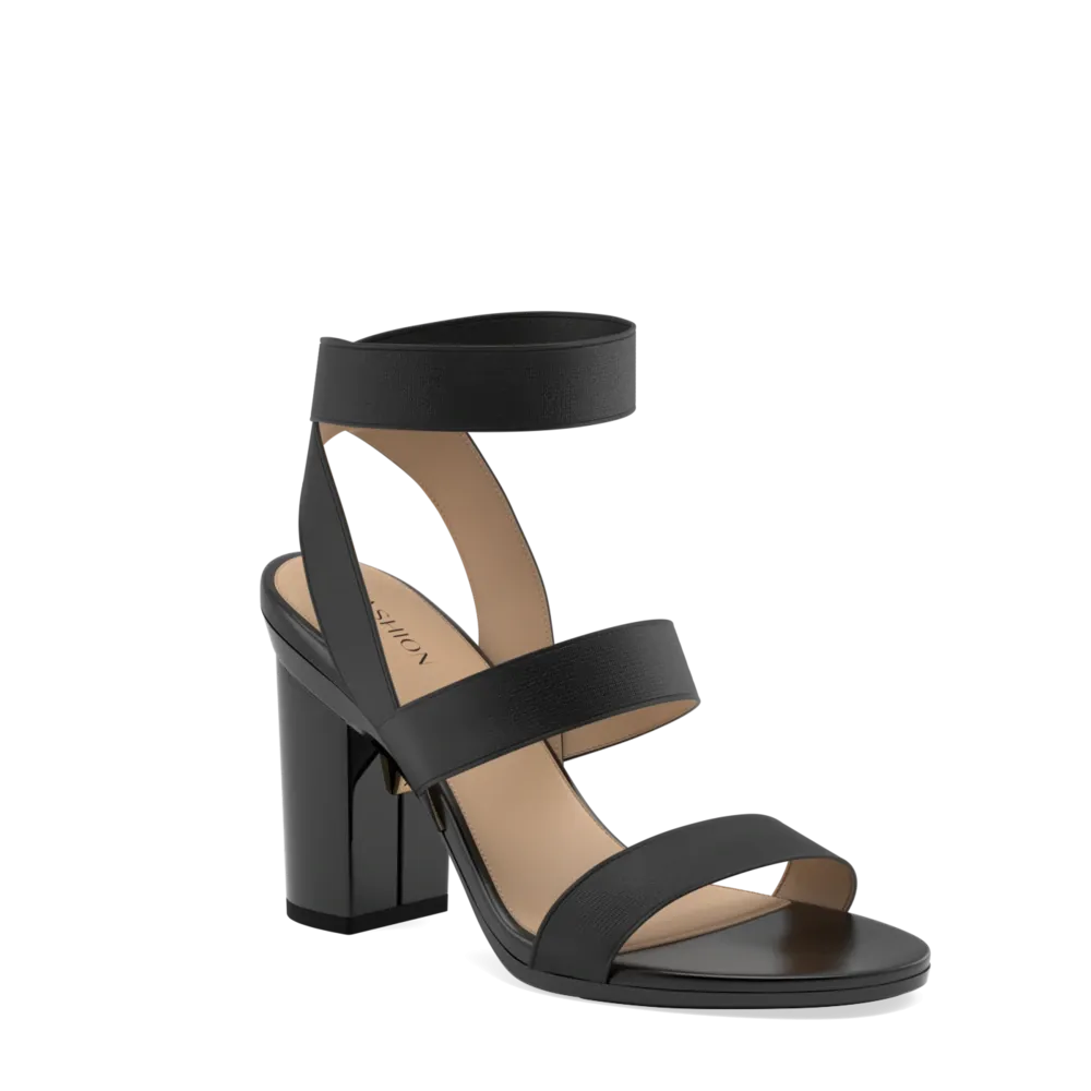 The Adrianna - Coal   Block Heel Kit 4 Coal