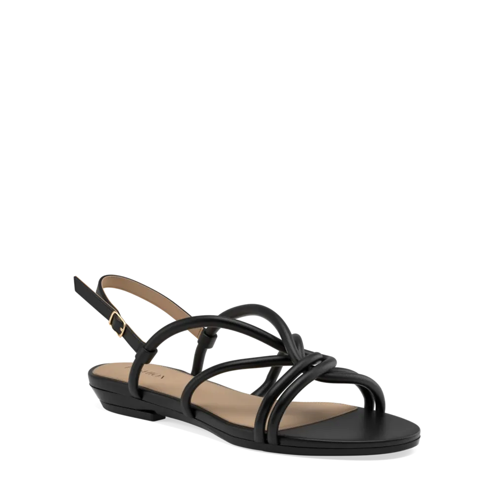 The Capri - Coal Vegan Leather Flat