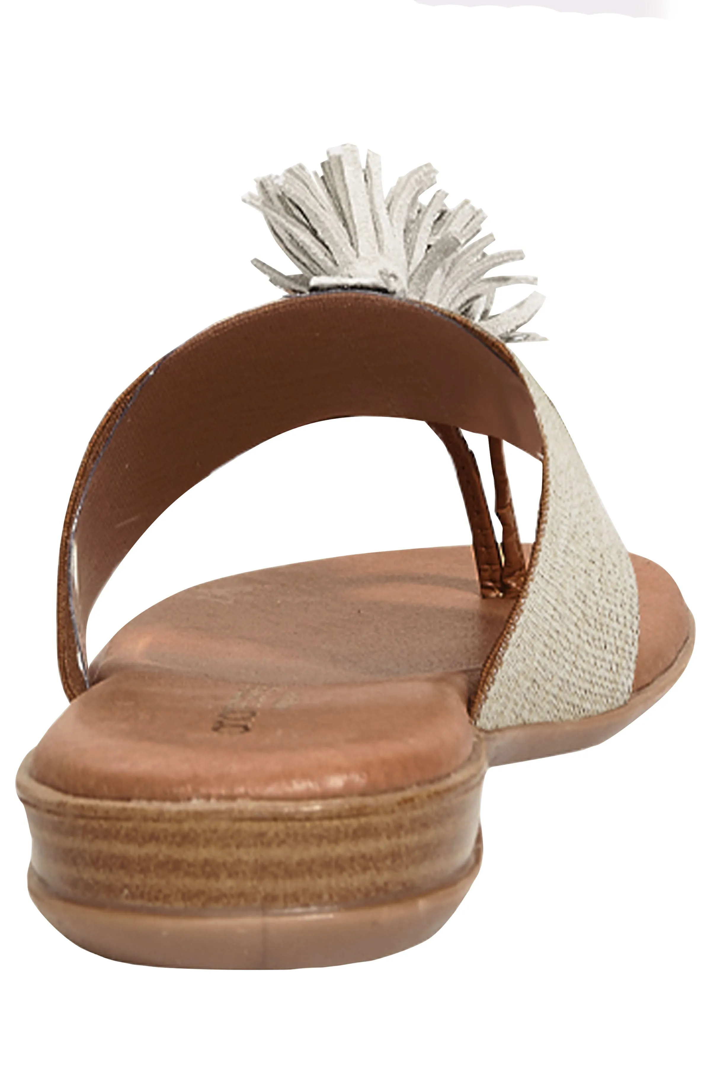 The Elastic Thong Sandal in Beige Linen