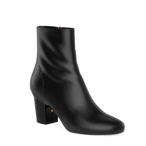 The Josie Bootie - Coal Stretch Leather 3 Block