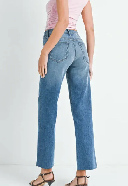 The Slim Palazzo Jean in Medium Denim