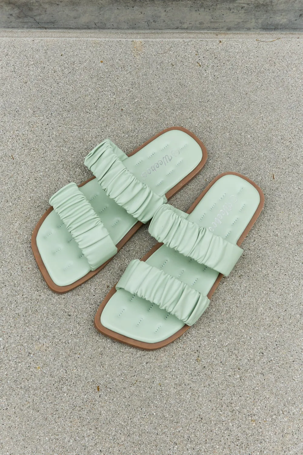 Weeboo Double Strap Scrunch Sandal in Gum Leaf