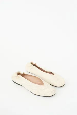 White Textured Leather Oddry Ballet Flat