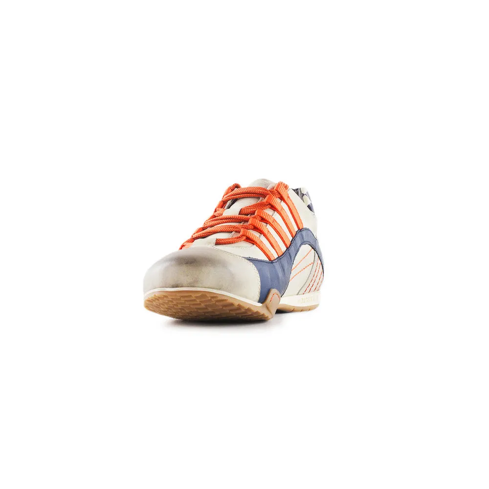 Women's Racing Sneaker in Racing Oil (Creamy White with Navy and Orange)