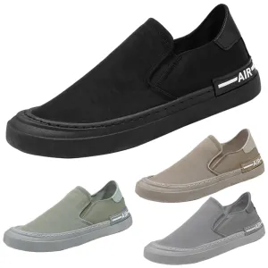 Yeknu Fashion Summer Men's Sneakers Shoes Casual Canvas Mocassin Shoes Slip on Wide Fit Shoes Black/Green/Grey/Brown AC08