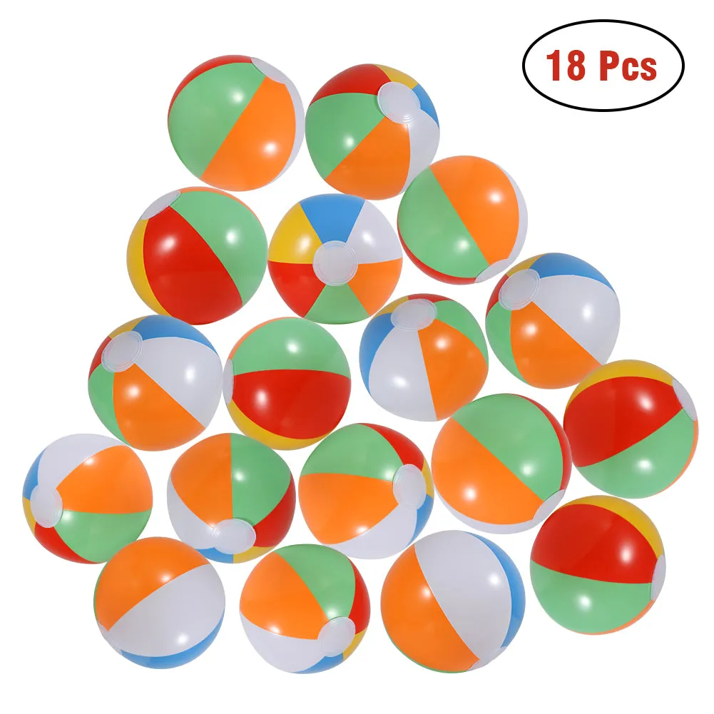 YIWA 18pcs Inflatable Beach Balls Set Water Beach Play Toys